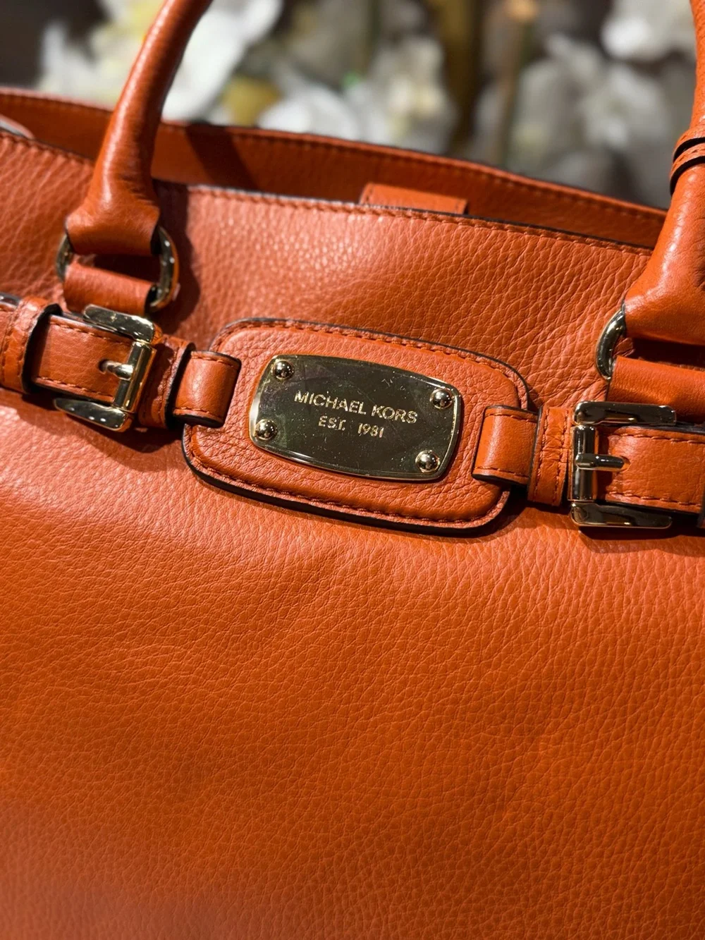 Michael Kors Orange Leather Satchel